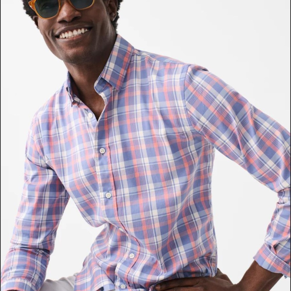 Faherty Multicolor Plaid Button Down Shirt - image 1